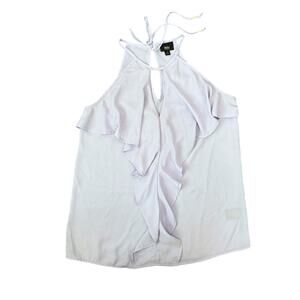 Mossimo Supply Co. Lavender Ruffle Halter Top XS Cold Shoulder Keyhole Blouse